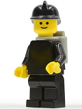 LEGO firec019 Fire - Old, Black Fire Helmet, Light Gray Airtanks